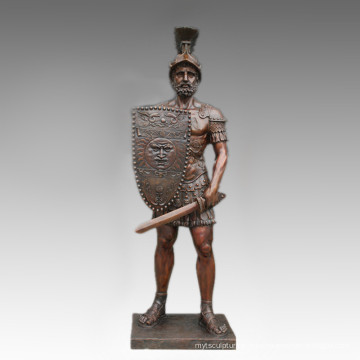 Большой Рисунок Статуя Меч Бронзовый Воин Скульптура Tpls-095
